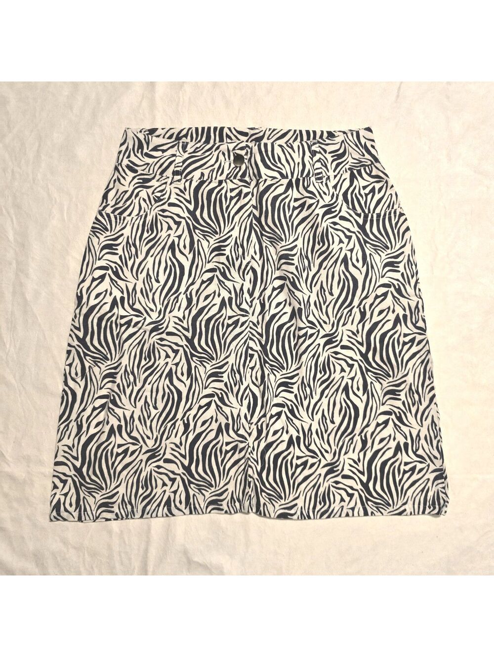 Endless Zebra Print Cotton Flannel Skirt Size 38